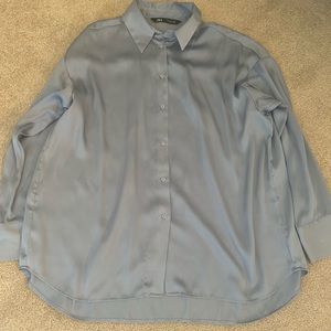 Zara Button up Shiny Top
